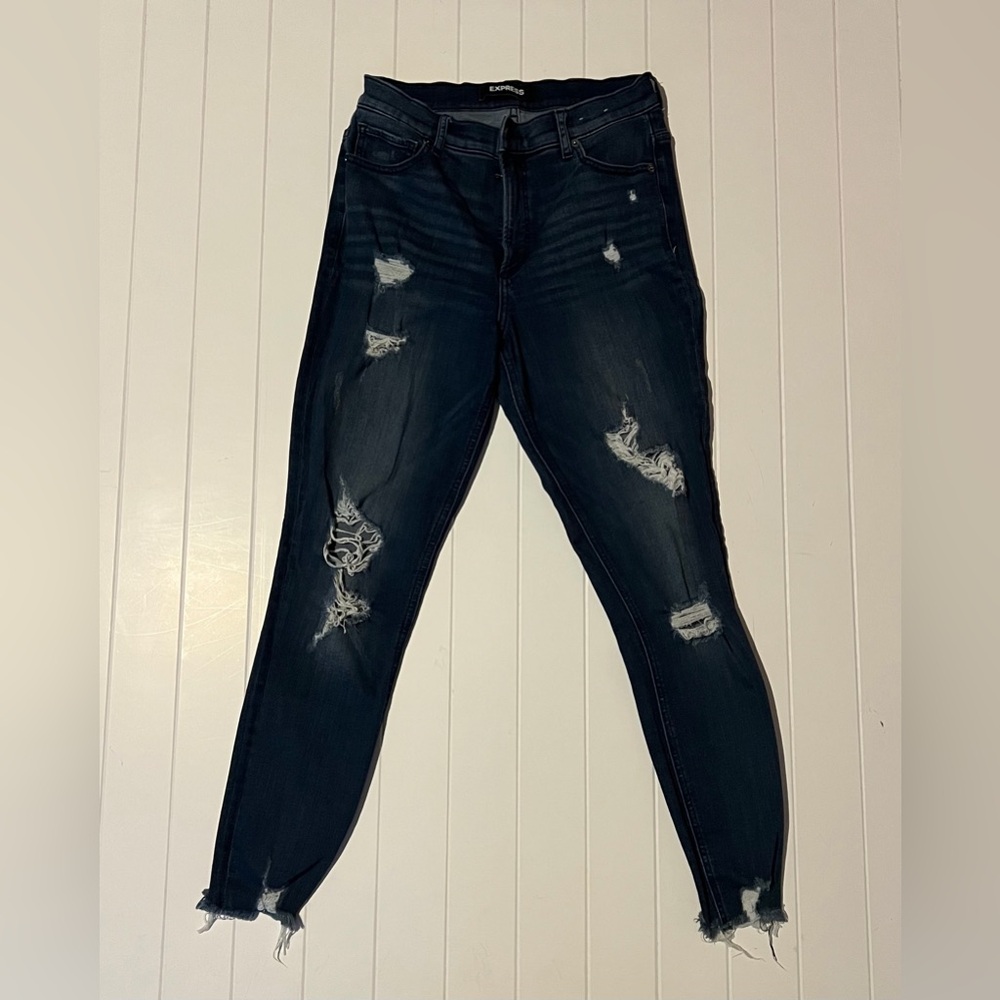 Express Distressed Black Women's Jeans